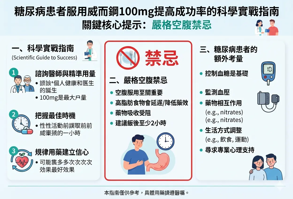 糖尿病患者服用威而鋼100mg提高成功率的科學實戰指南與嚴格空腹禁忌說明