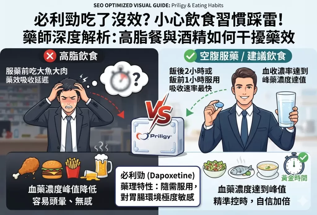 必利勁與飲食習慣