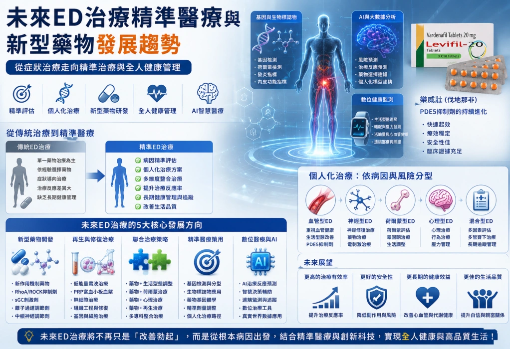 未來ED治療精準醫療與新型藥物發展趨勢