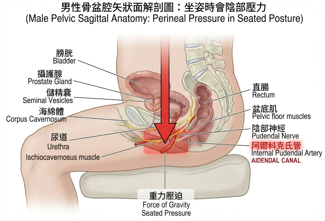 骨盆底解剖與壓迫圖